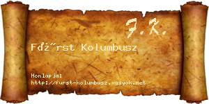 Fürst Kolumbusz névjegykártya